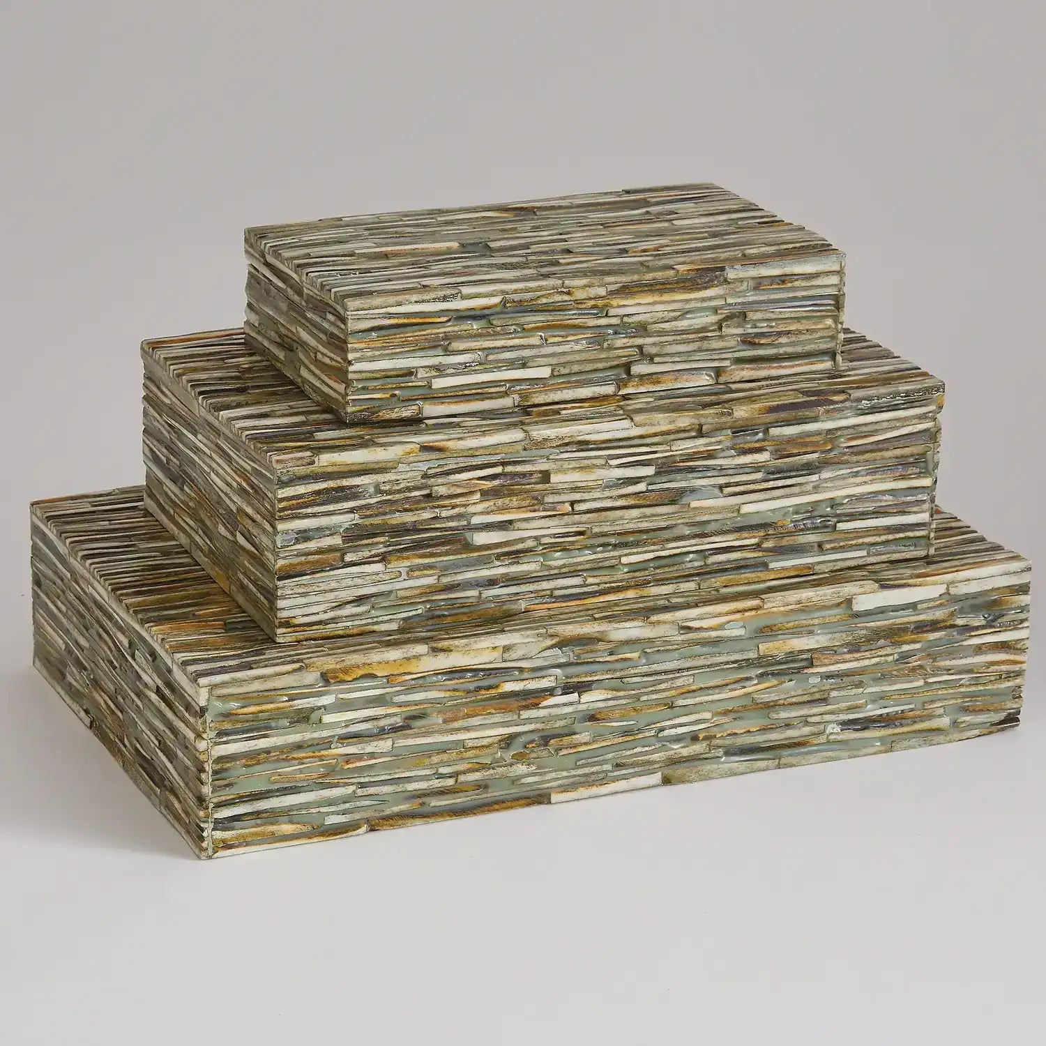 GLOBAL VIEWS CHISELED BONE BOX - Decorative Accents