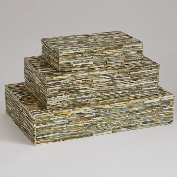 GLOBAL VIEWS CHISELED BONE BOX - Decorative Accents