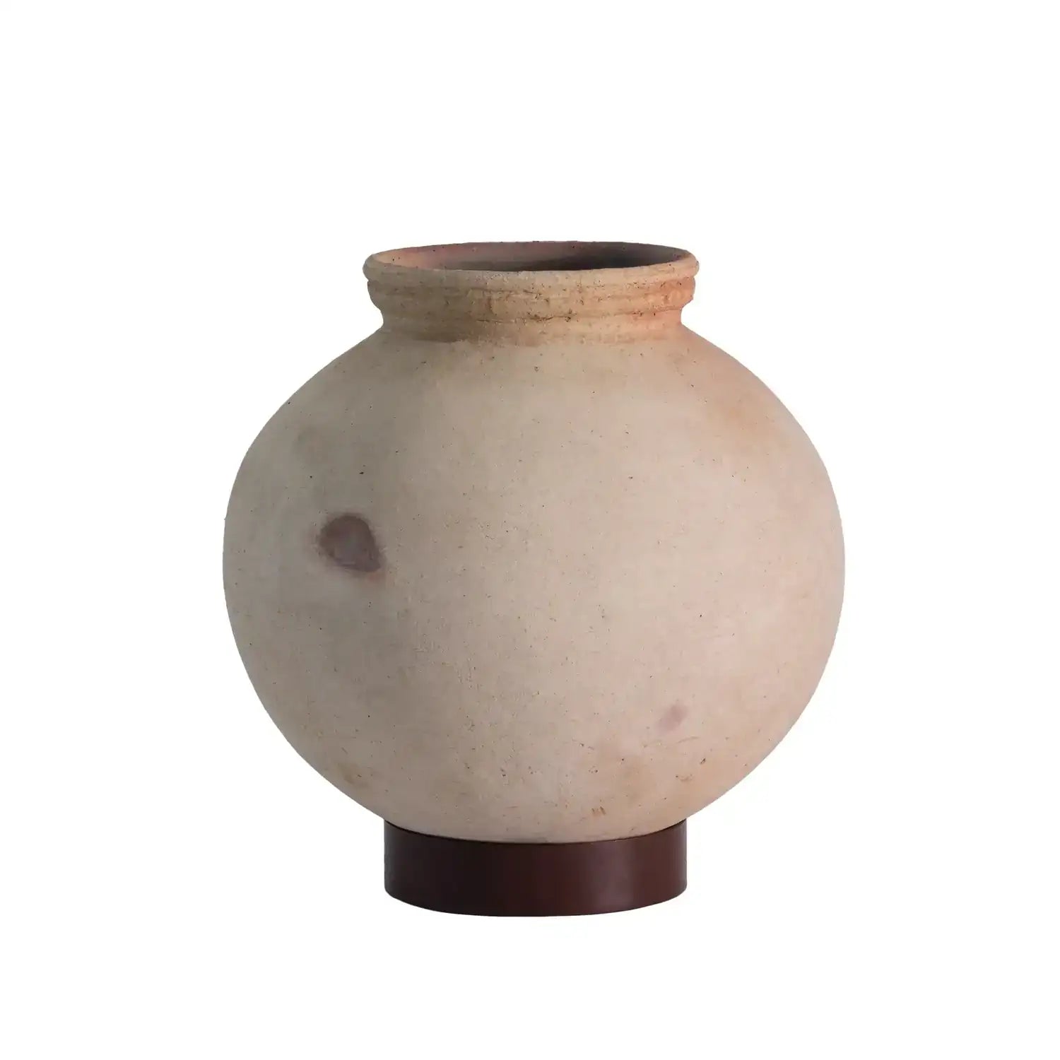 GLOBAL VIEWS DESERT WATER POT W/IRON BASE - Decorative Accents