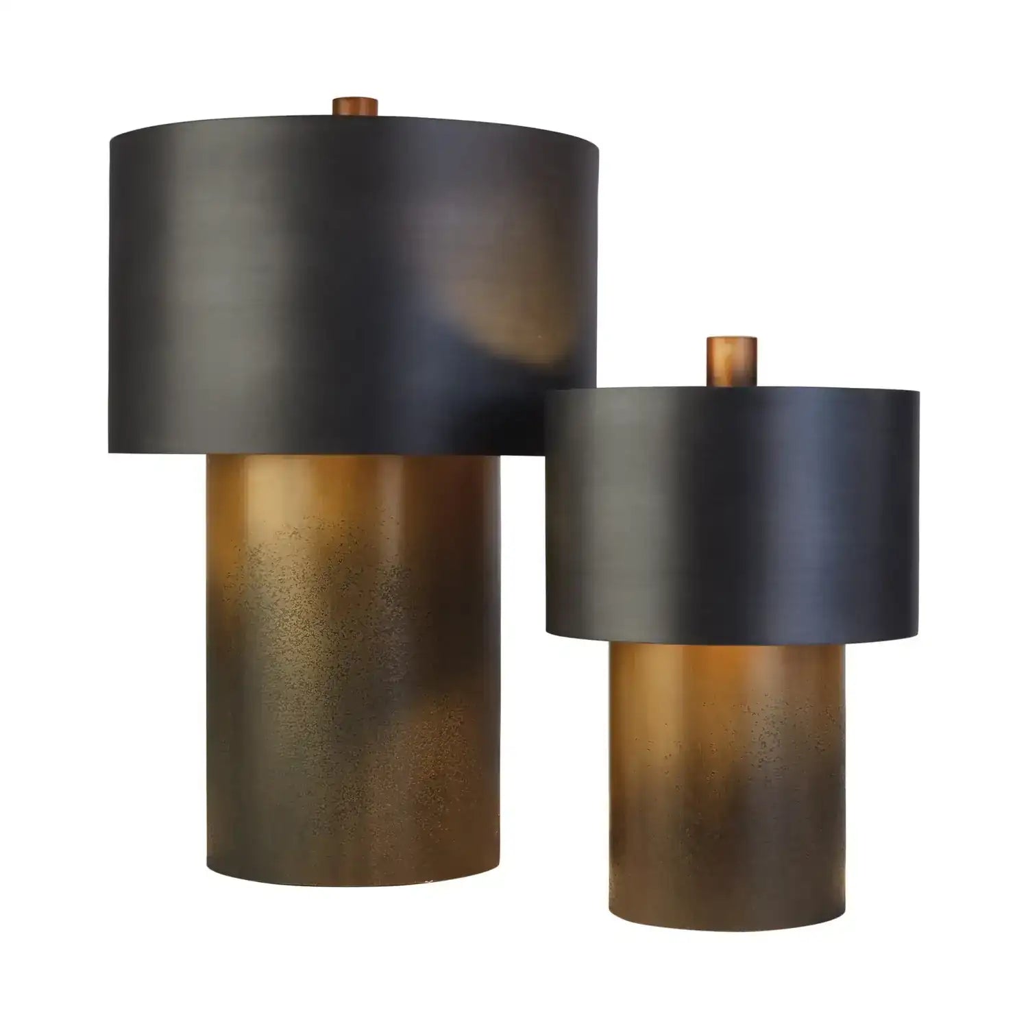 GLOBAL VIEWS, TORTOISE DRUM LAMP, TABLE LAMPS