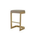 GLOBAL VIEWS REGAN HIGH BAR STOOL W/IVORY LEATHER - Bar Stools