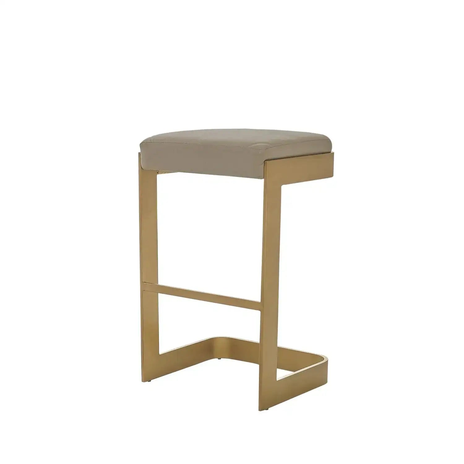 GLOBAL VIEWS REGAN HIGH BAR STOOL W/IVORY LEATHER - Bar Stools