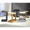 GLOBAL VIEWS REGAN HIGH BAR STOOL W/IVORY LEATHER - Bar Stools