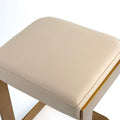 GLOBAL VIEWS REGAN LOW BAR STOOL W/IVORY LEATHER - Bar Stools