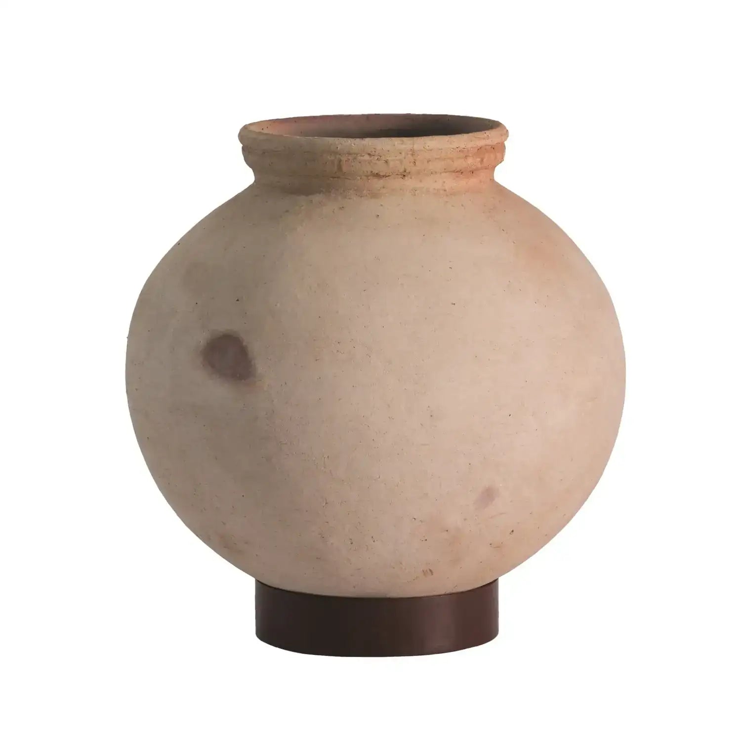 GLOBAL VIEWS DESERT WATER POT W/IRON BASE - Decorative Accents