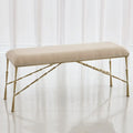 GLOBAL VIEWS SPIKE BENCH W/MUSLIN CUSHION - Benches, Ottoman, Stools