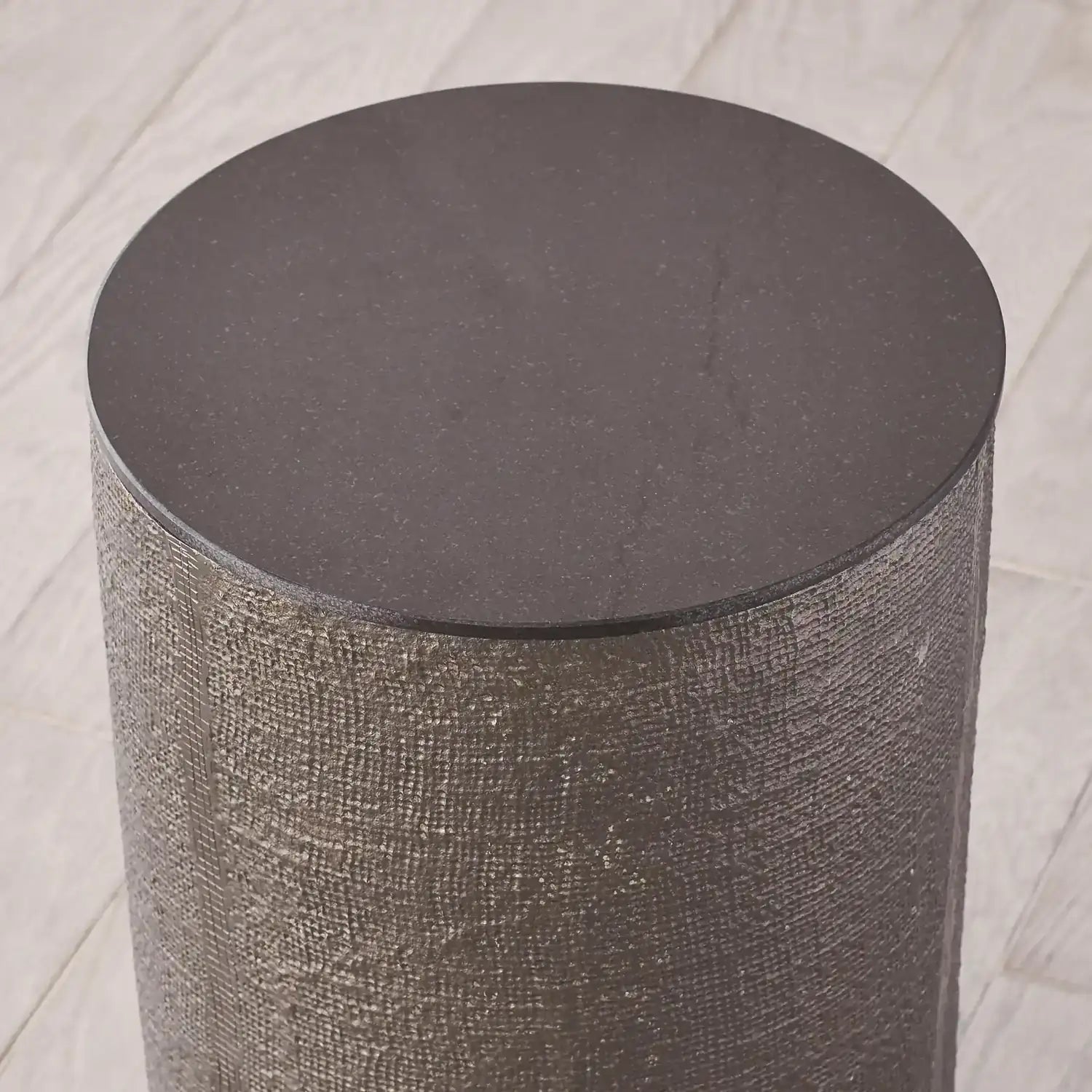 GLOBAL VIEWS HEMP ETCHED BARREL TABLE - Side