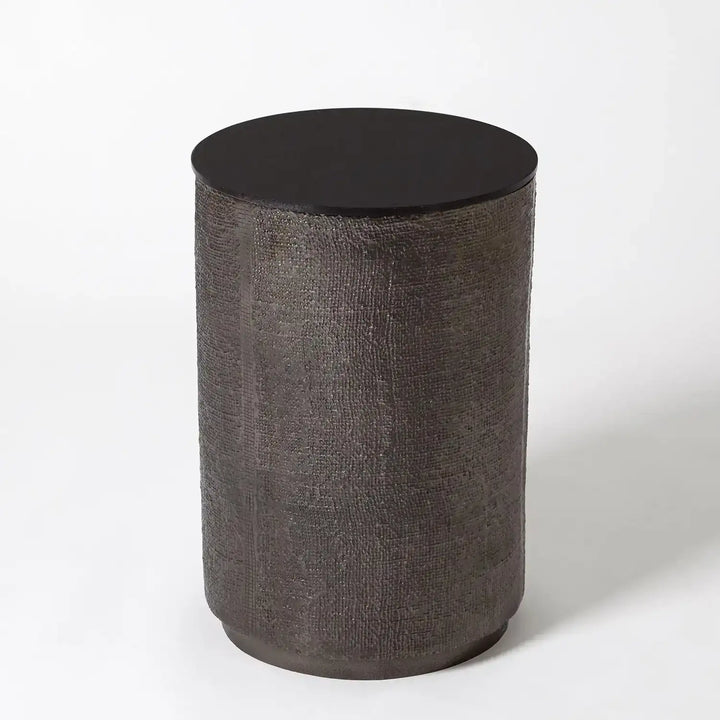 GLOBAL VIEWS HEMP ETCHED BARREL TABLE - Side