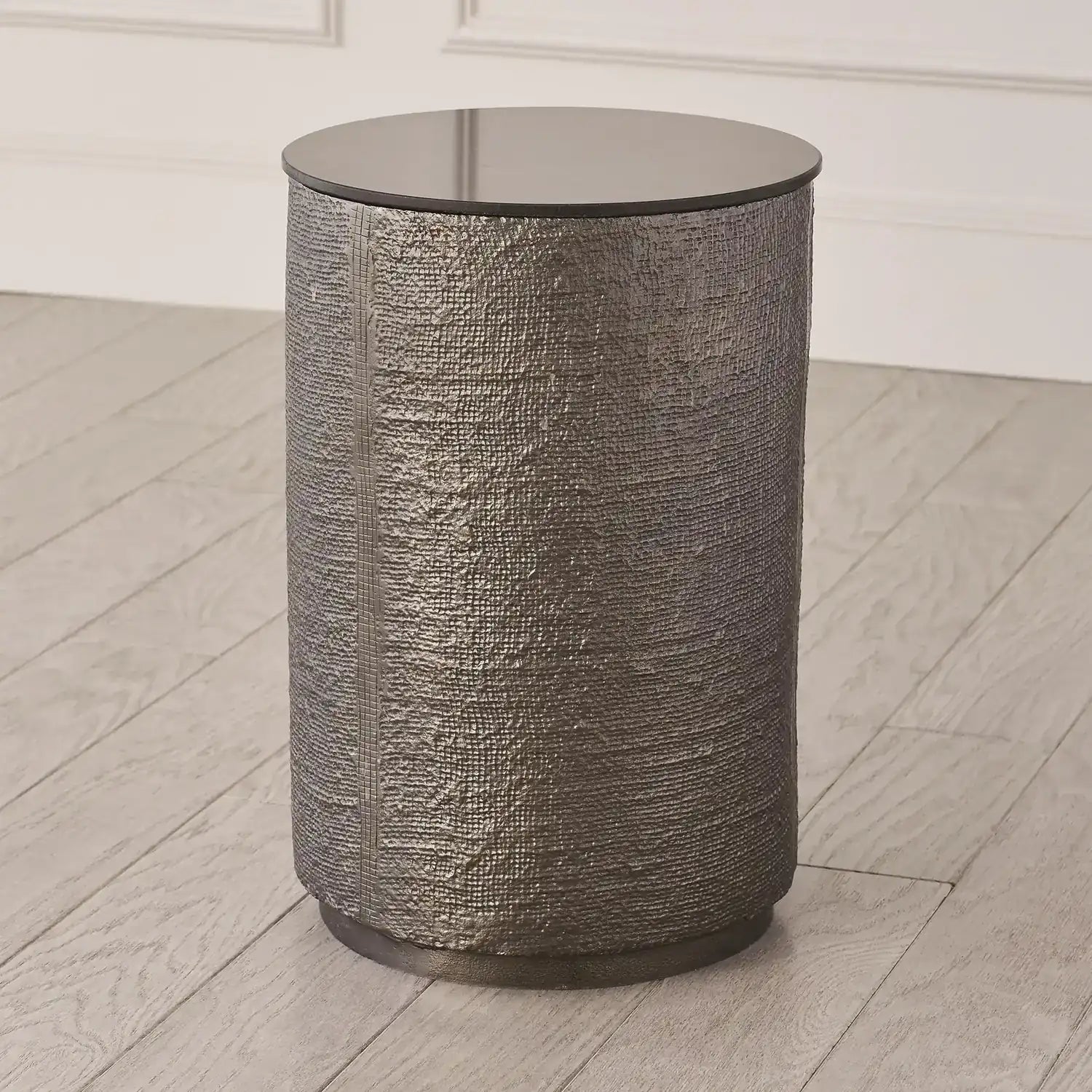 GLOBAL VIEWS HEMP ETCHED BARREL TABLE - Side