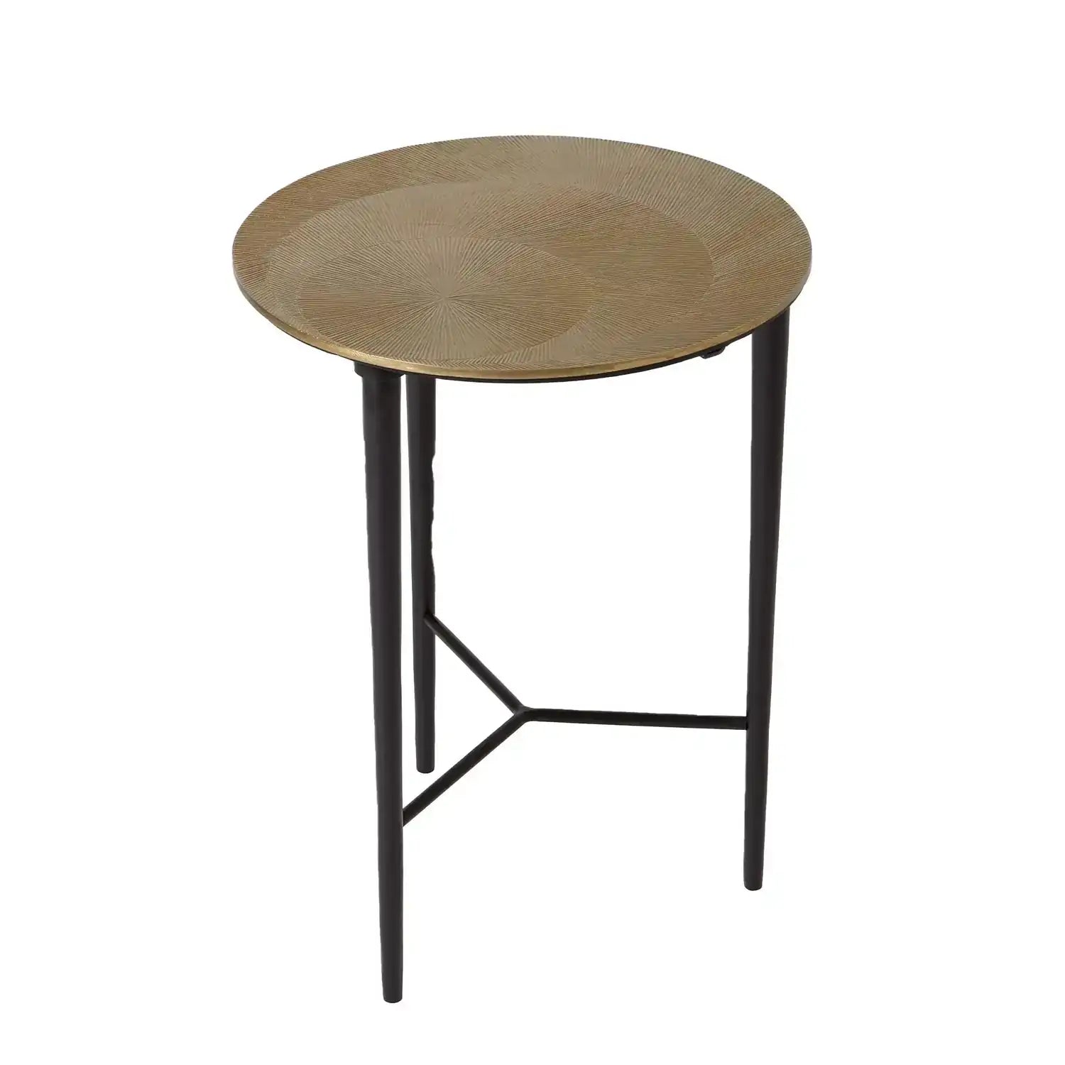GLOBAL VIEWS CIRCLE ETCHED ACCENT TABLE - Side