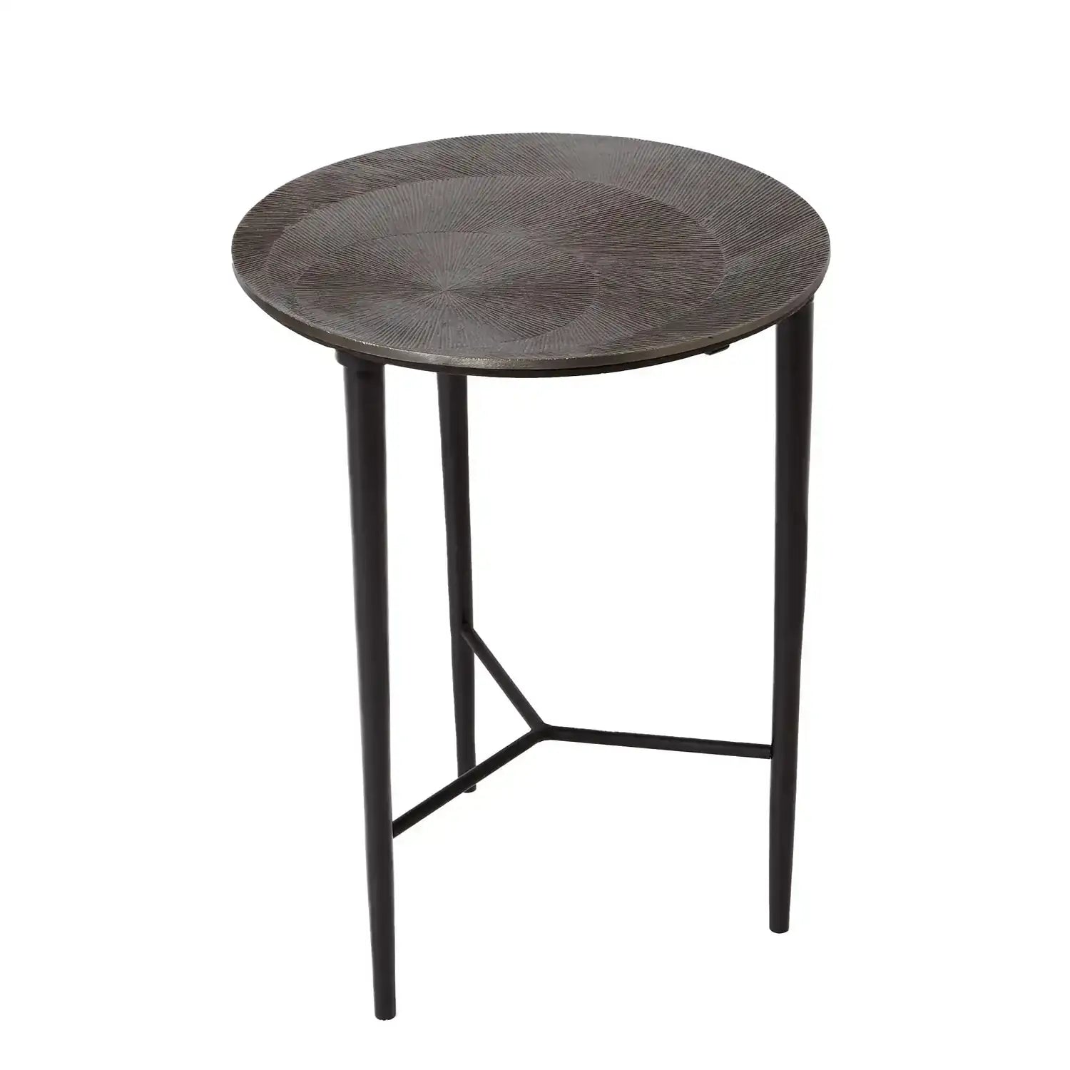 GLOBAL VIEWS CIRCLE ETCHED ACCENT TABLE - Side