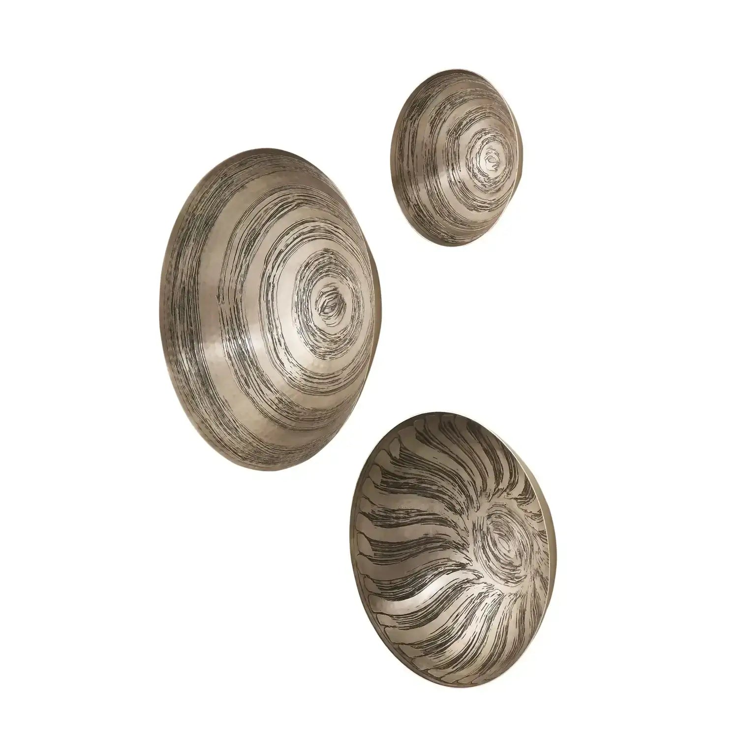 GLOBAL VIEWS S/3 SUN ETCHED WALL BOWLS - Decorative Accents