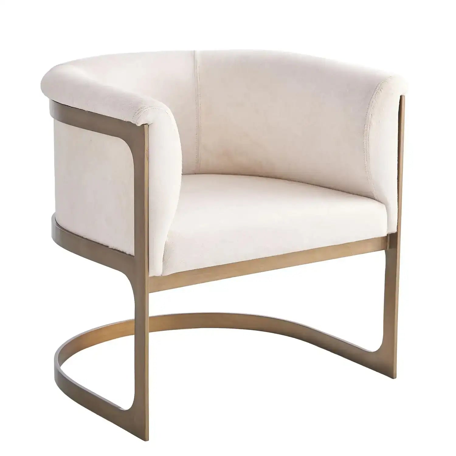 GLOBAL VIEWS REGAN BARREL CHAIR W/IVORY HAIR - Lounge