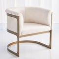GLOBAL VIEWS REGAN BARREL CHAIR W/IVORY HAIR - Lounge