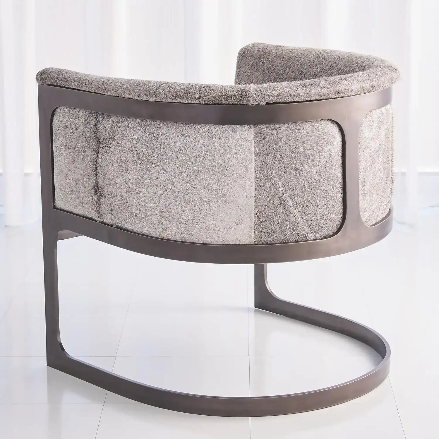 GLOBAL VIEWS REGAN BARREL CHAIR W/GREY HAIR - Lounge