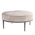 GLOBAL VIEWS URBAN OTTOMAN W/GREY HAIR - Benches, Ottoman, Stools