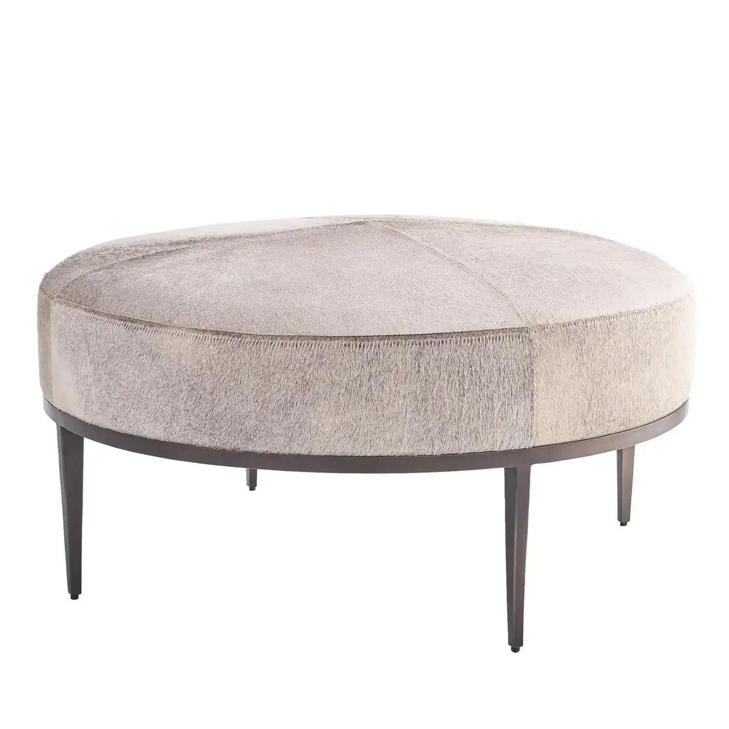 GLOBAL VIEWS URBAN OTTOMAN W/GREY HAIR - Benches, Ottoman, Stools