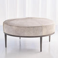 GLOBAL VIEWS URBAN OTTOMAN W/GREY HAIR - Benches, Ottoman, Stools