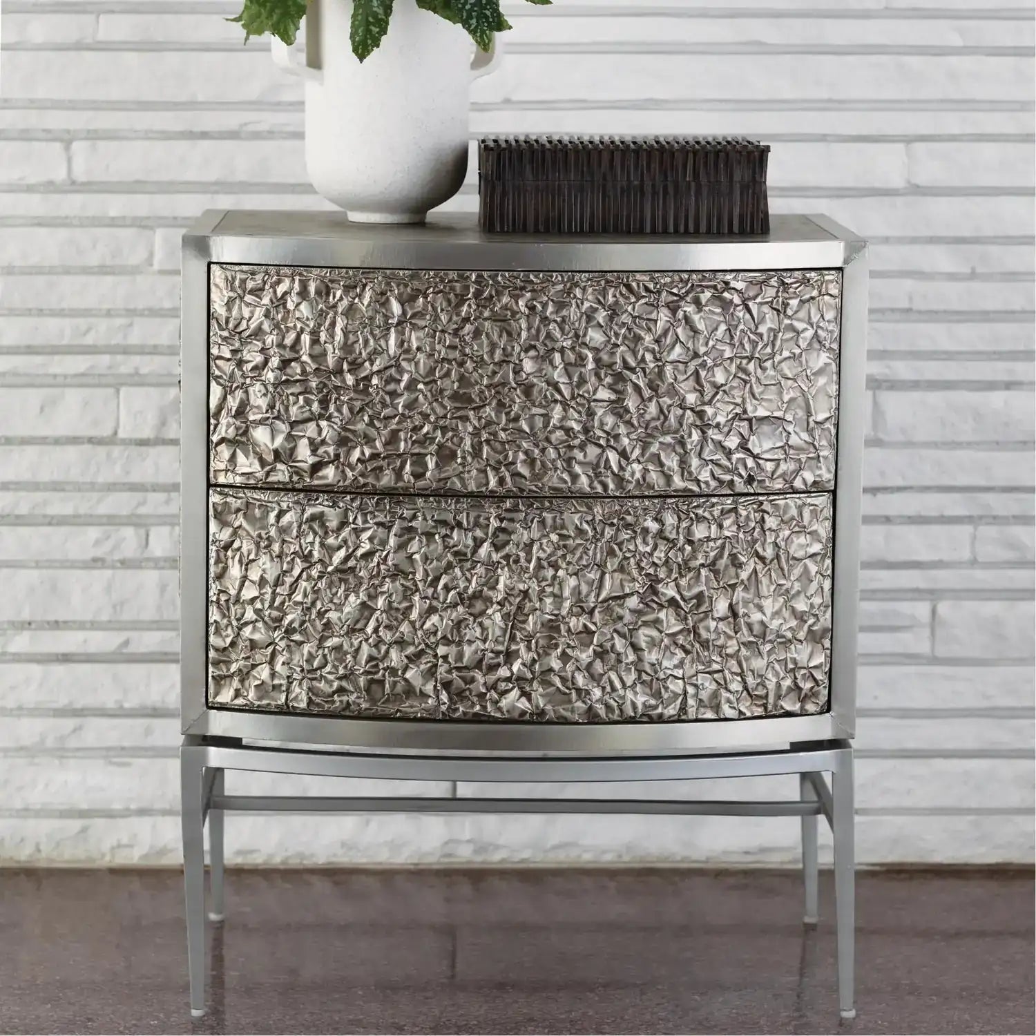 GLOBAL VIEWS CRINKLE BEDSIDE CHEST - Beds