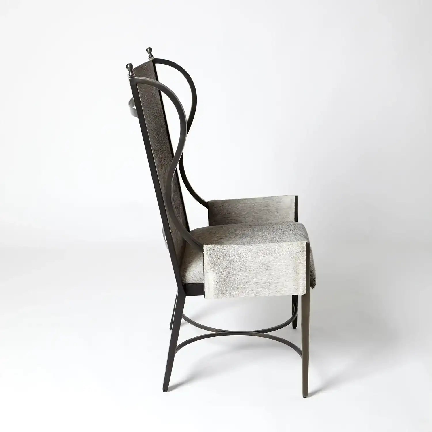 GLOBAL VIEWS IRON WING CHAIR W/GREY HAIR - Lounge