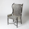 GLOBAL VIEWS IRON WING CHAIR W/GREY HAIR - Lounge
