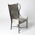GLOBAL VIEWS IRON WING CHAIR W/GREY HAIR - Lounge