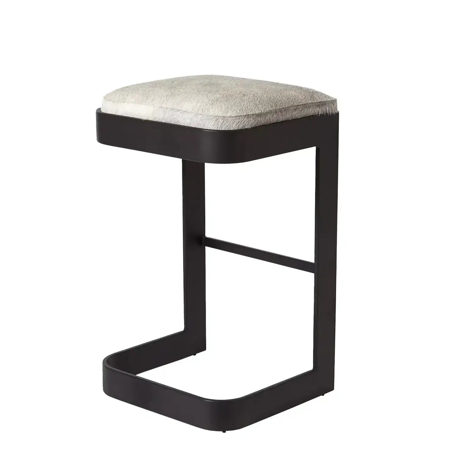 GLOBAL VIEWS REGAN HIGH BAR STOOL W/GREY HAIR - Bar Stools