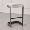 GLOBAL VIEWS REGAN HIGH BAR STOOL W/GREY HAIR - Bar Stools