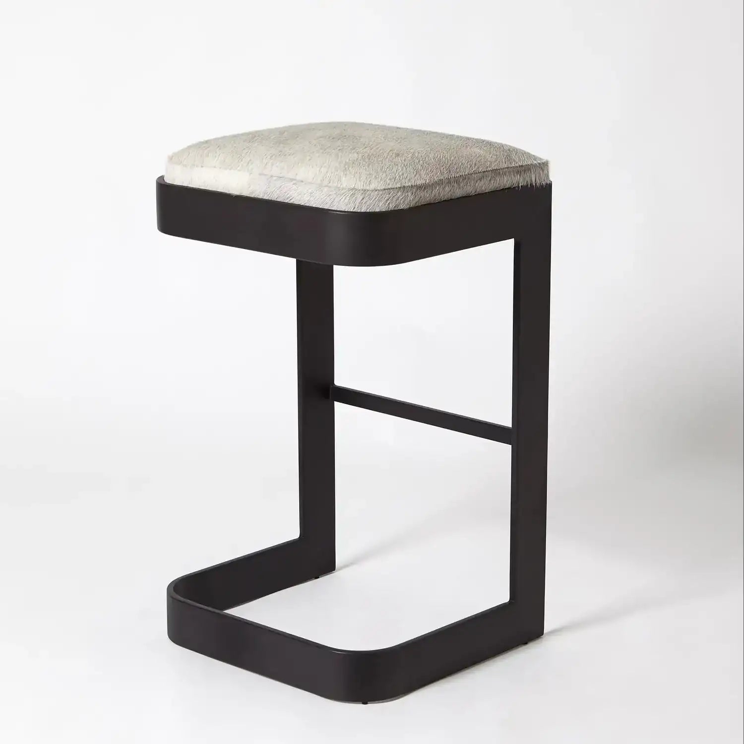 GLOBAL VIEWS REGAN HIGH BAR STOOL W/GREY HAIR - Bar Stools