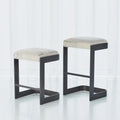 GLOBAL VIEWS REGAN HIGH BAR STOOL W/GREY HAIR - Bar Stools