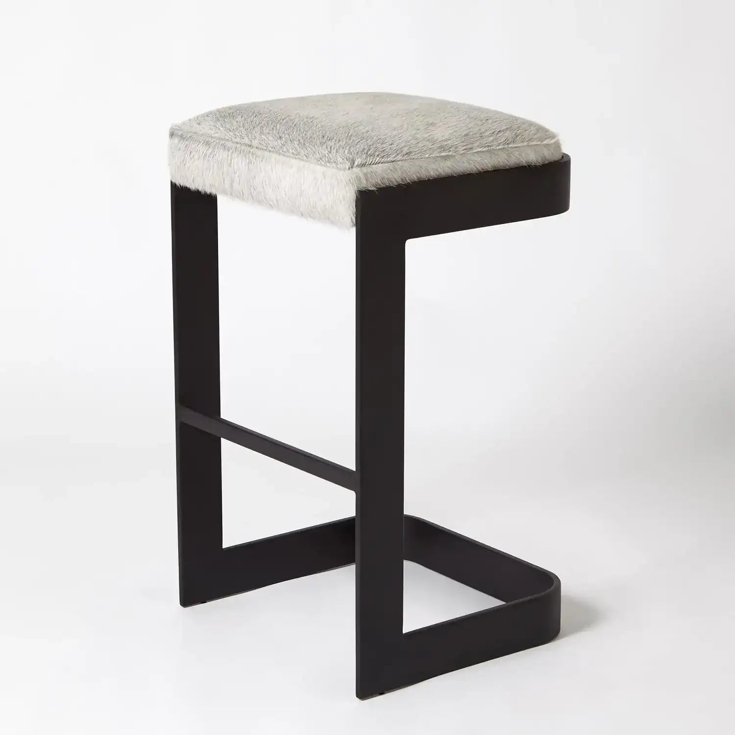 GLOBAL VIEWS REGAN HIGH BAR STOOL W/GREY HAIR - Bar Stools