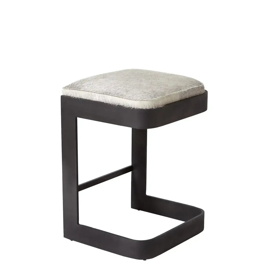 GLOBAL VIEWS REGAN LOW BAR STOOL W/GREY HAIR - Bar Stools