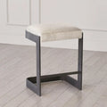 GLOBAL VIEWS REGAN LOW BAR STOOL W/GREY HAIR - Bar Stools
