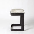 GLOBAL VIEWS REGAN LOW BAR STOOL W/GREY HAIR - Bar Stools