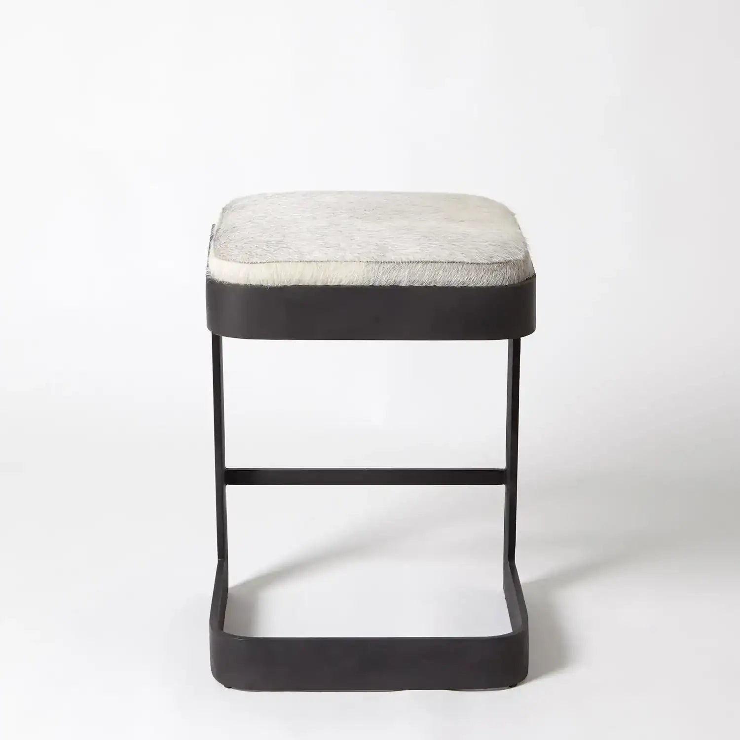 GLOBAL VIEWS REGAN LOW BAR STOOL W/GREY HAIR - Bar Stools