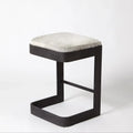 GLOBAL VIEWS REGAN LOW BAR STOOL W/GREY HAIR - Bar Stools