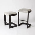GLOBAL VIEWS REGAN LOW BAR STOOL W/GREY HAIR - Bar Stools