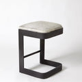 GLOBAL VIEWS REGAN LOW BAR STOOL W/GREY HAIR - Bar Stools