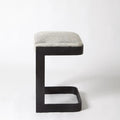 GLOBAL VIEWS REGAN LOW BAR STOOL W/GREY HAIR - Bar Stools