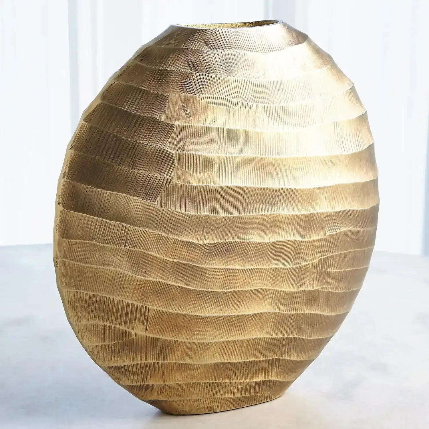 GLOBAL VIEWS CHASED OVAL VASE - Decorative Accents