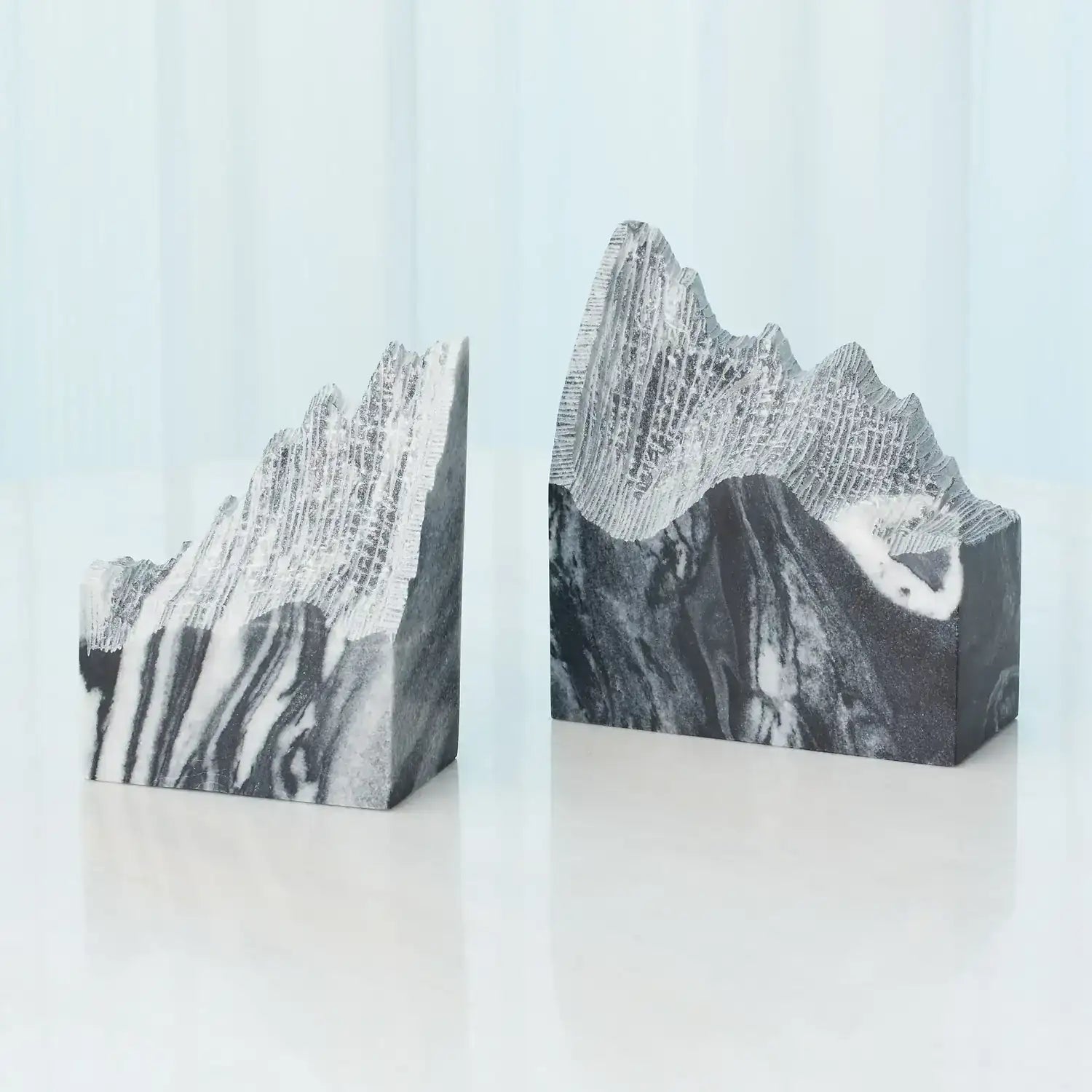 GLOBAL VIEWS PAIR MOUNTAIN SUMMIT BOOKENDS - Decorative Accents