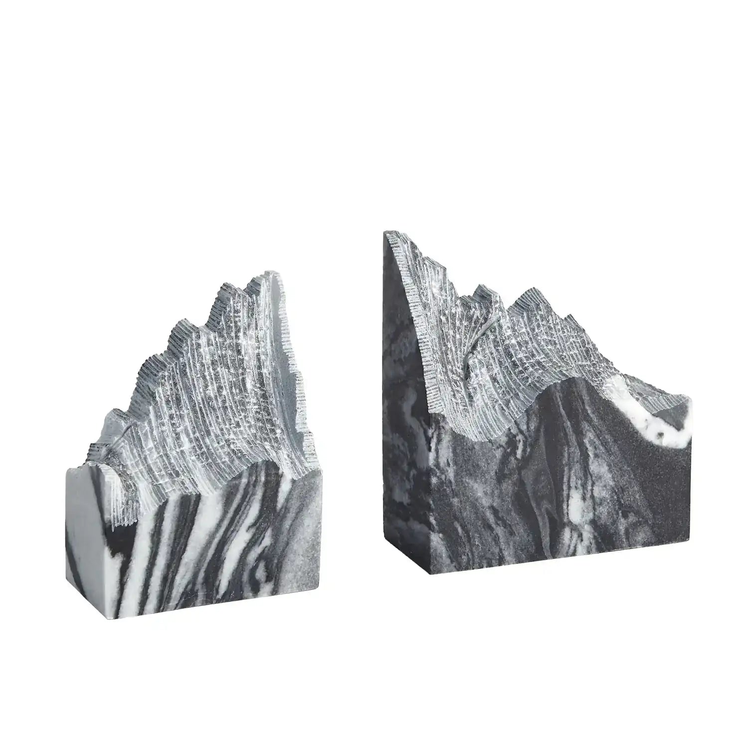 GLOBAL VIEWS PAIR MOUNTAIN SUMMIT BOOKENDS - Decorative Accents