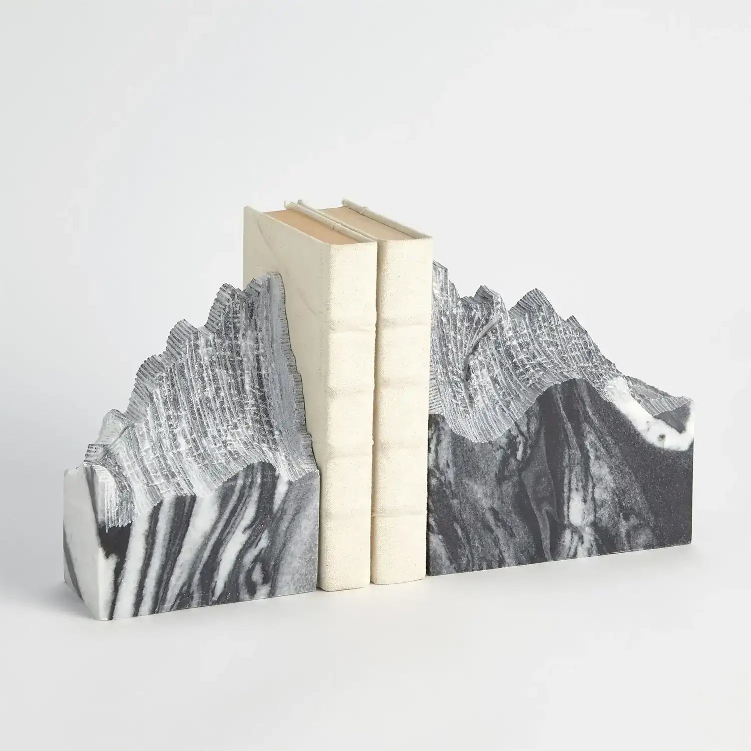 GLOBAL VIEWS PAIR MOUNTAIN SUMMIT BOOKENDS - Decorative Accents