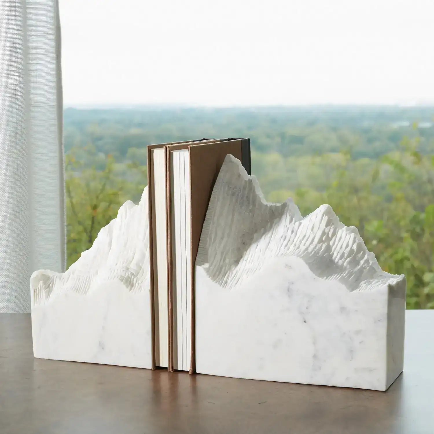 GLOBAL VIEWS PAIR MOUNTAIN SUMMIT BOOKENDS - Decorative Accents