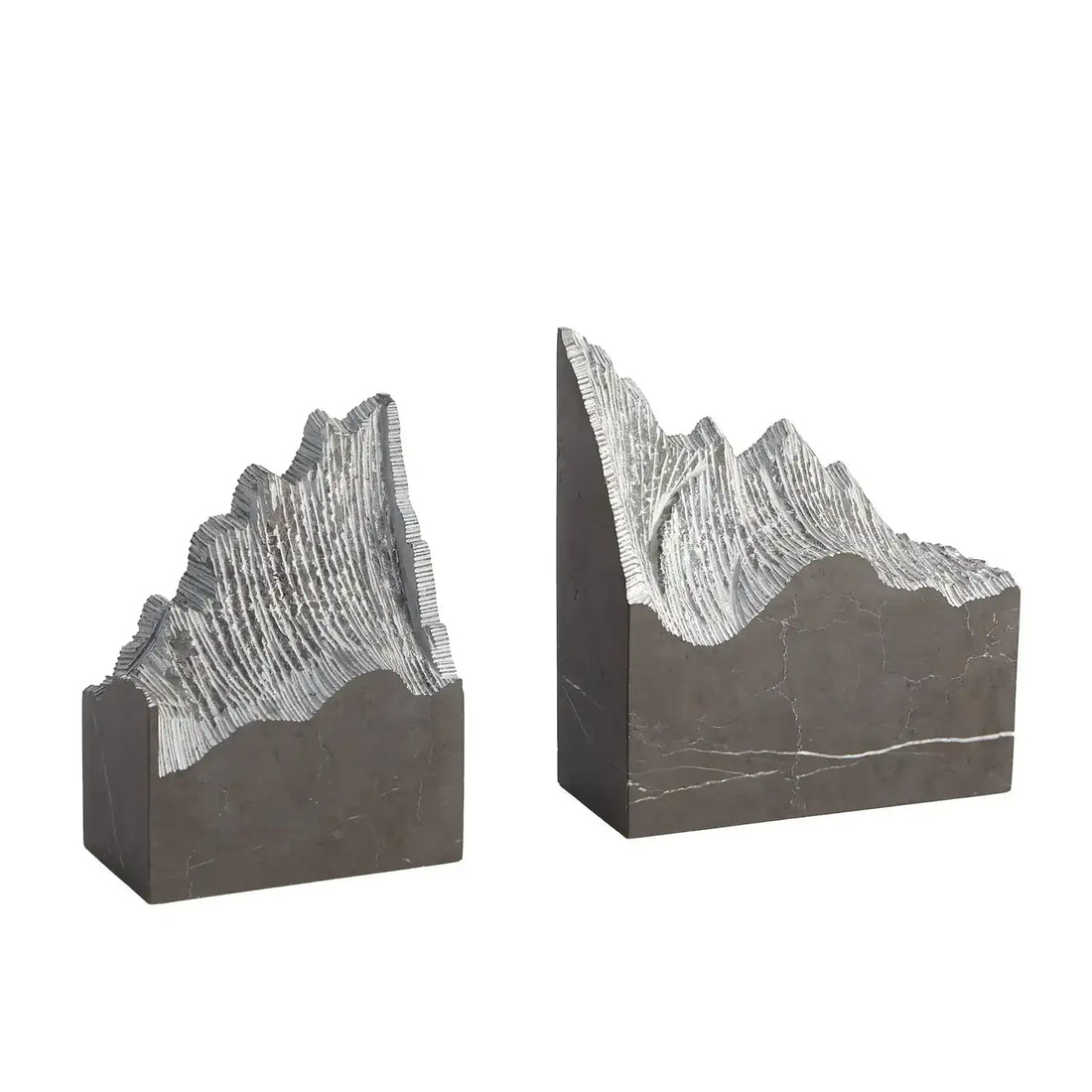 GLOBAL VIEWS PAIR MOUNTAIN SUMMIT BOOKENDS - Decorative Accents