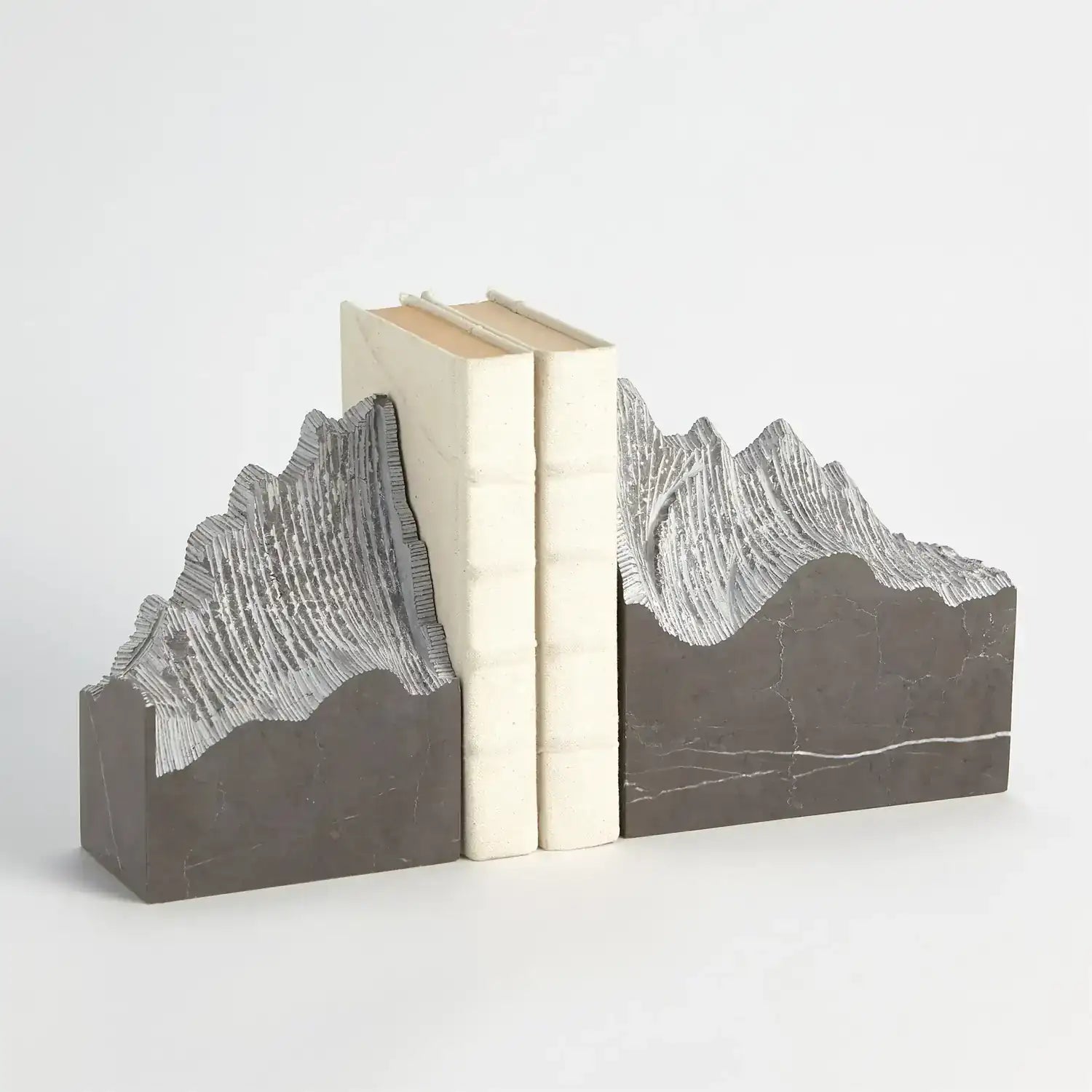 GLOBAL VIEWS PAIR MOUNTAIN SUMMIT BOOKENDS - Decorative Accents