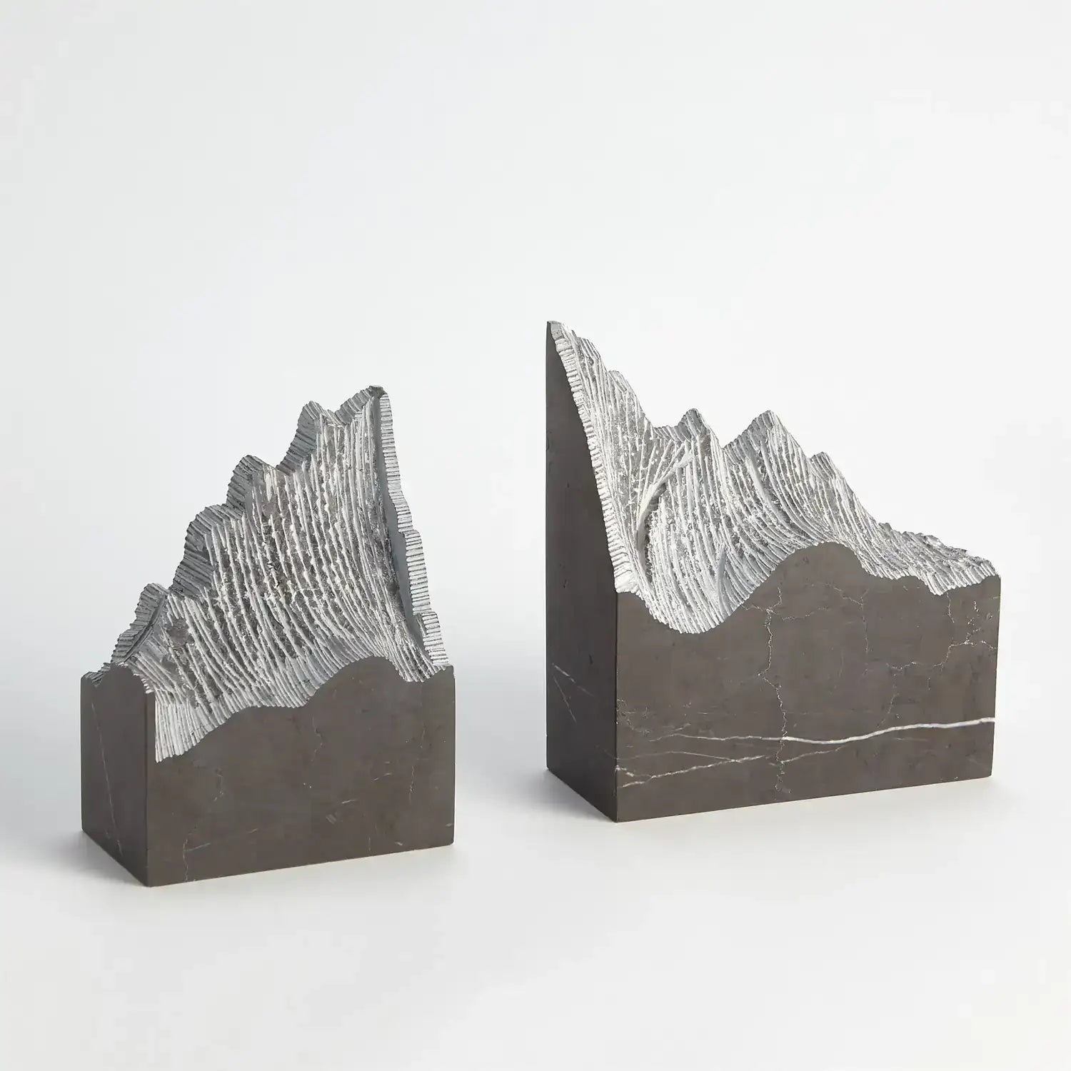 GLOBAL VIEWS PAIR MOUNTAIN SUMMIT BOOKENDS - Decorative Accents