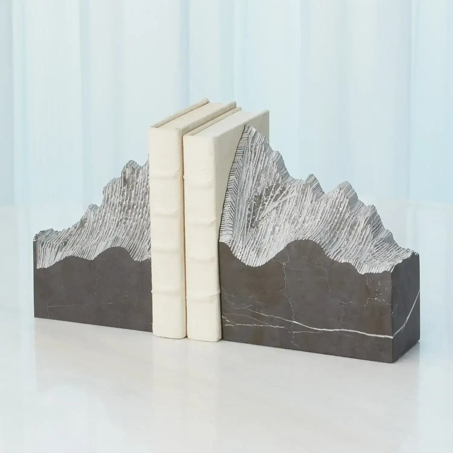 GLOBAL VIEWS PAIR MOUNTAIN SUMMIT BOOKENDS - Decorative Accents