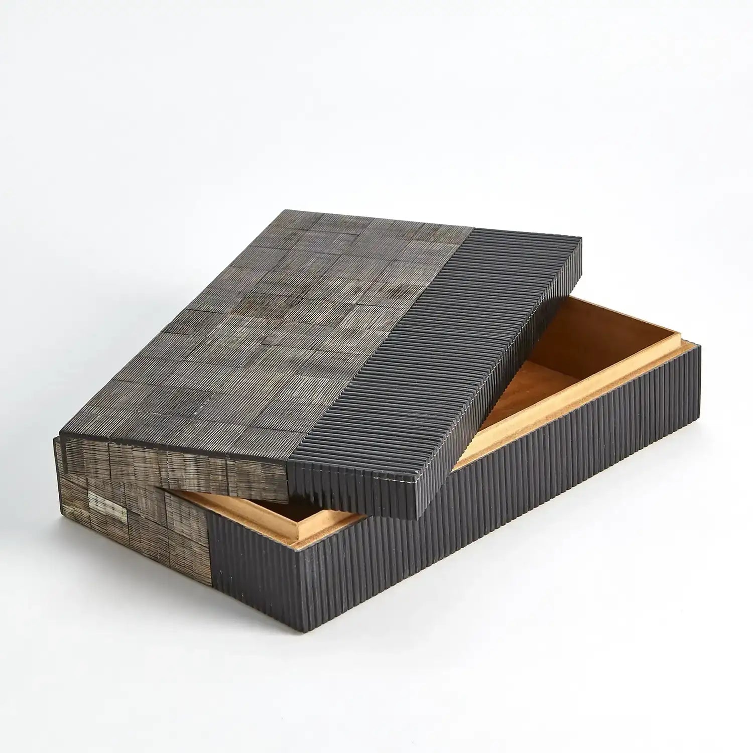 GLOBAL VIEWS GILLES RIBBED HORN/RESIN BOX - Decorative Accents