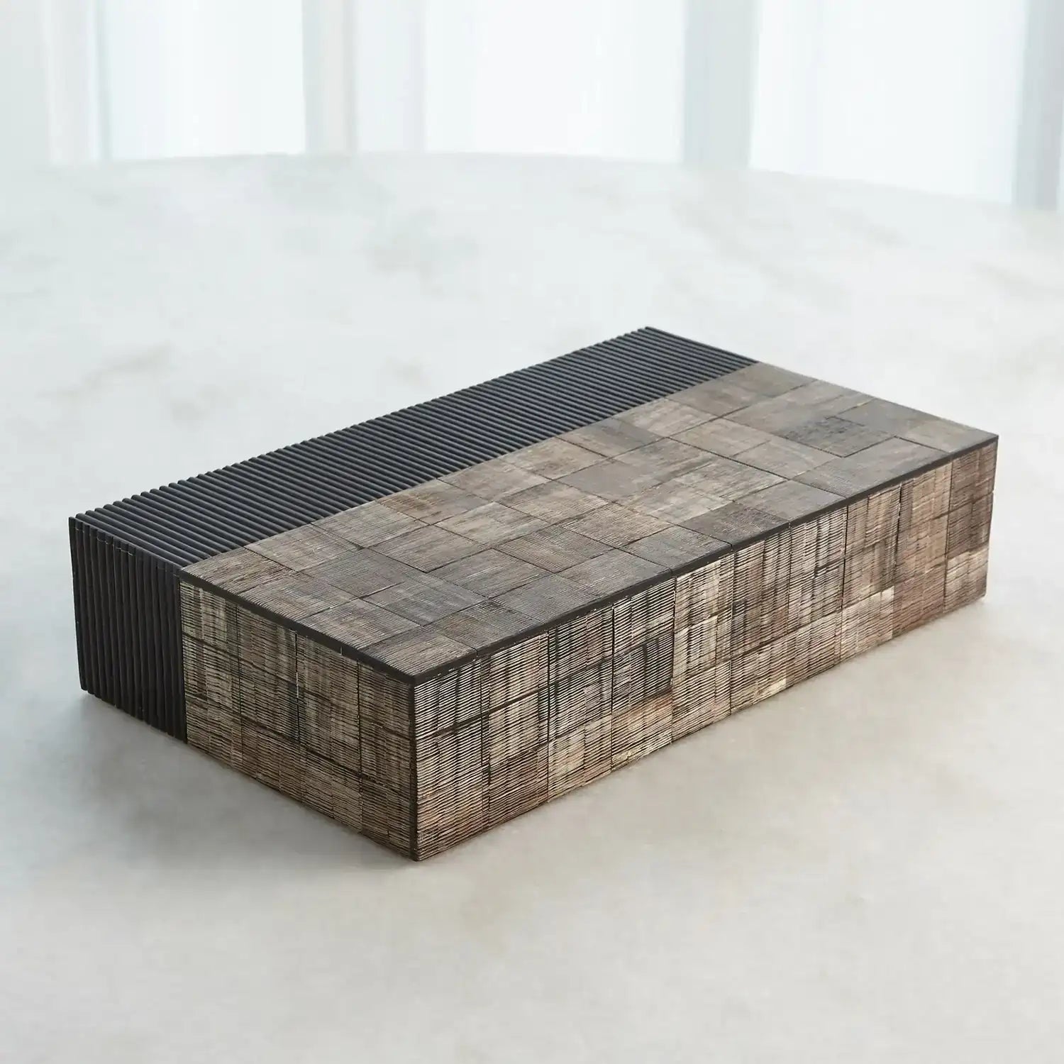 GLOBAL VIEWS GILLES RIBBED HORN/RESIN BOX - Decorative Accents